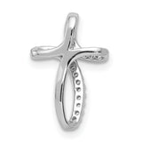 1/15ct Diamond Cross Charm Pendant in Real 10k White Gold