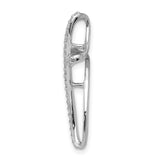 1/5ct Diamond Cross Chain Slide Charm Pendant in Real 14k White Gold