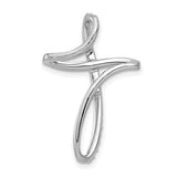 1/5ct Diamond Cross Chain Slide Charm Pendant in Real 14k White Gold