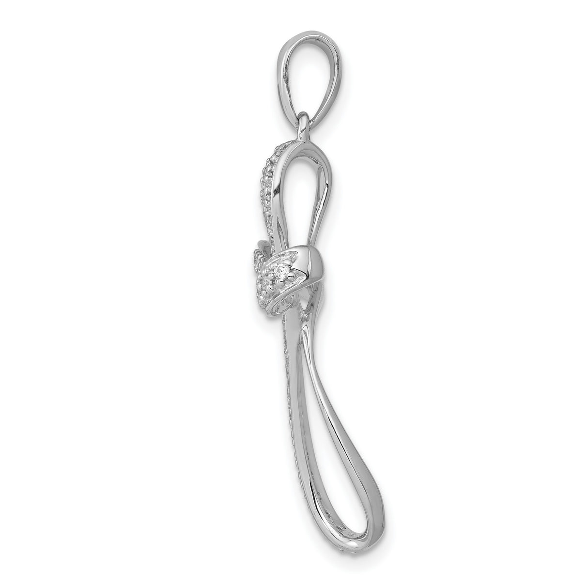 1/5ct Diamond Cross Charm Pendant in Real 14k White Gold