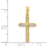 1/4ct Diamond Cross Charm Pendant in Real 14k Yellow Gold