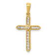 1/4ct Diamond Cross Charm Pendant in Real 14k Yellow Gold