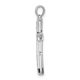 10k White Gold Diamond Cross Pendant, Polished Faith-Inspired Design for Men and Women