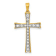 1 5ct Diamond Cross Charm Pendant in Real 10k Yellow Gold