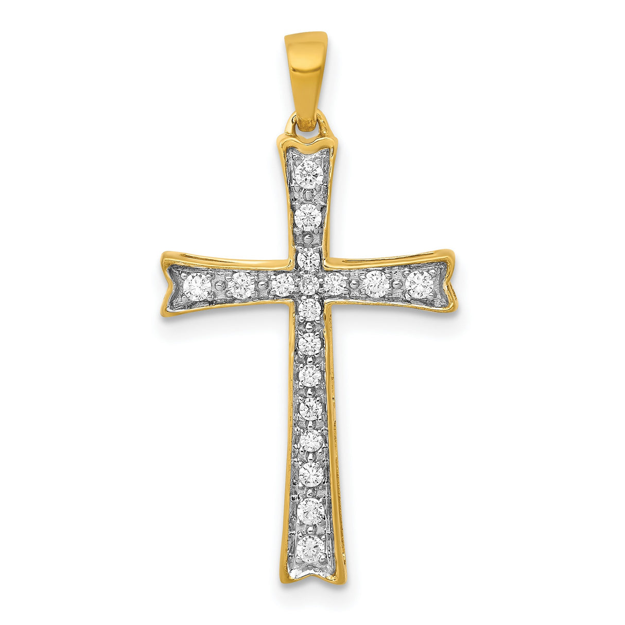 1 5ct Diamond Cross Charm Pendant in Real 10k Yellow Gold