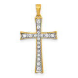 1 5ct Diamond Cross Charm Pendant in Real 10k Yellow Gold