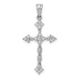 1/4ct Diamond Cross Charm Pendant in Real 14k White Gold