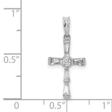 1/5ct Diamond Cross Charm Pendant in Real 14k White Gold