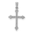 1/10ct Diamond Cross Charm Pendant in Real 14k White Gold