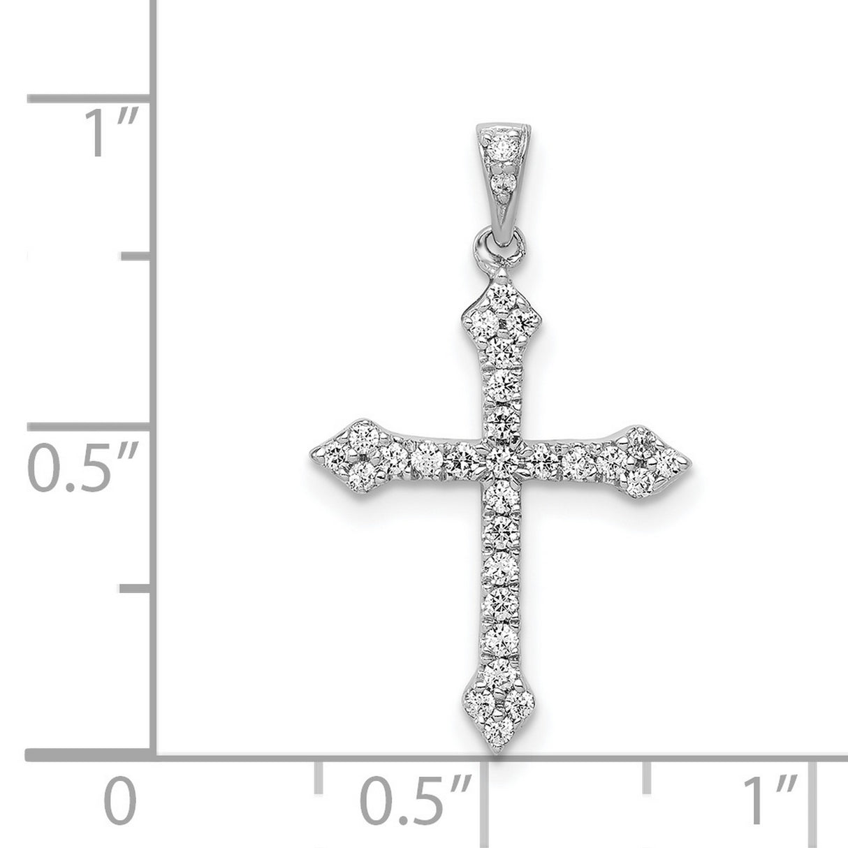 1/4ct Diamond Cross Charm Pendant in Real 14k White Gold