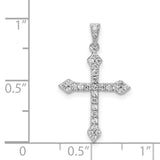 1/4ct Diamond Cross Charm Pendant in Real 14k White Gold