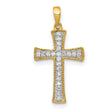 10k Yellow Gold Cross Pendant with Diamonds, Religious Faith Design for Men and Women