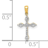 1 15ct Diamond Cross Charm Pendant in Real 10k Yellow Gold