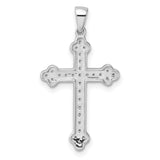 Diamond Cross Charm Pendant in Real 14k White Gold