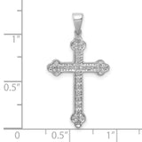 Diamond Cross Charm Pendant in Real 14k White Gold