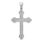 Diamond Cross Charm Pendant in Real 14k White Gold