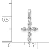 1/6ct Diamond Cross Charm Pendant in Real 14k White Gold