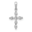 1/6ct Diamond Cross Charm Pendant in Real 14k White Gold