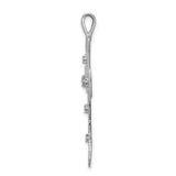 AA Diamond Cross Charm Pendant in Real 14k White Gold