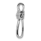 1/2ct Diamond Filigree Cross Chain Slide Charm Pendant in Real 14k White Gold