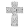 1/2ct Diamond Filigree Cross Chain Slide Charm Pendant in Real 14k White Gold