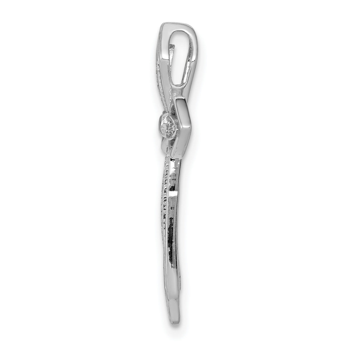 1/15ct Diamond Cross Chain Slide Charm Pendant in Real 14k White Gold