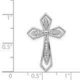 1/15ct Diamond Cross Chain Slide Charm Pendant in Real 14k White Gold