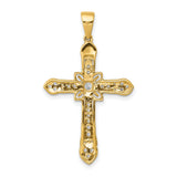 1 3ct Diamond Filigree Cross Charm Pendant in Real 10k Yellow Gold