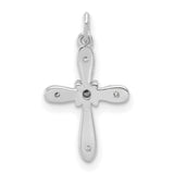 .03ct Diamond Cross Charm Pendant in Real 10k White Gold