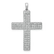 1ct Diamond Latin Cross Charm Pendant in Real 14k White Gold