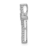 1/4ct Diamond Cross Chain Slide Charm Pendant in Real 14k White Gold