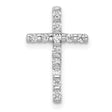 1/4ct Diamond Cross Chain Slide Charm Pendant in Real 14k White Gold