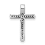 1/10ct Diamond Cross Chain Slide Charm Pendant in Real 14k White Gold