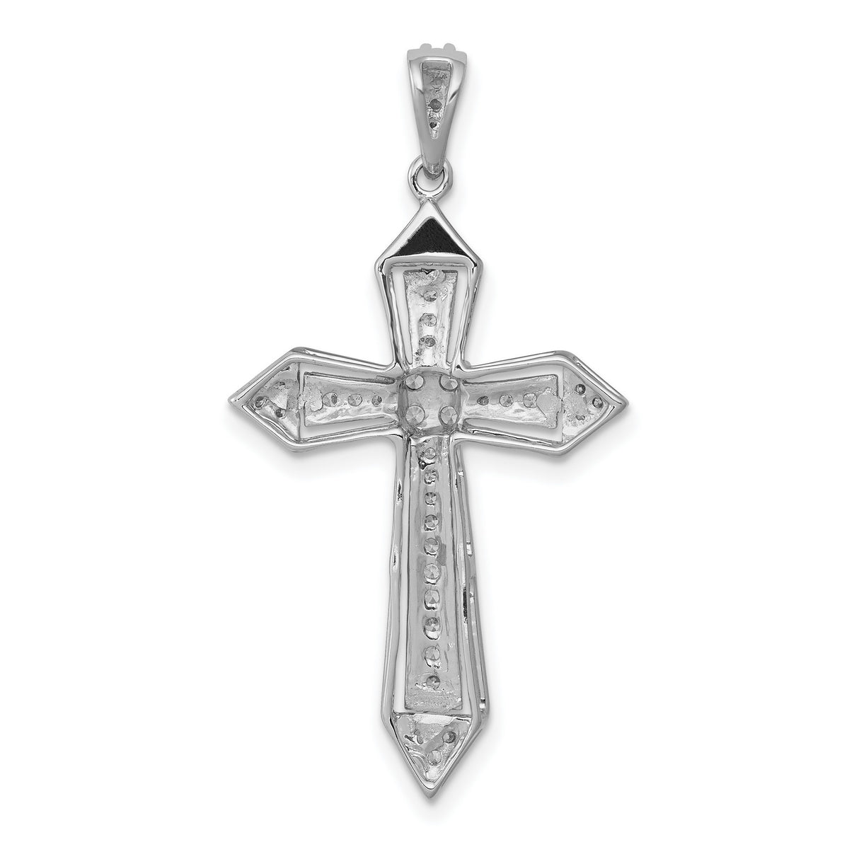 1/3ct Diamond Passion Cross Charm Pendant in Real 14k White Gold