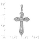 1/3ct Diamond Passion Cross Charm Pendant in Real 14k White Gold