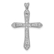 1/3ct Diamond Cross Charm Pendant in Real 14k White Gold