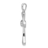 1/6ct Diamond Cross Charm Pendant in Real 14k White Gold