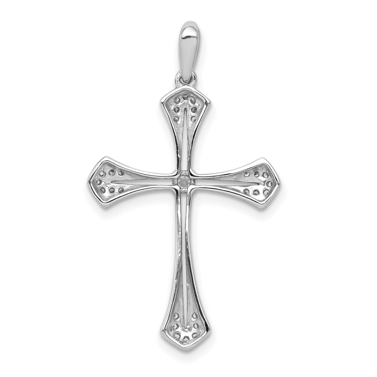 1/6ct Diamond Cross Charm Pendant in Real 14k White Gold