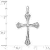 1/6ct Diamond Cross Charm Pendant in Real 14k White Gold