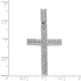 1 1/10ct Diamond Latin Cross Charm Pendant in Real 14k White Gold