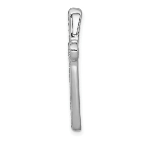 1/2ct Diamond Latin Cross Chain Slide Charm Pendant in Real 14k White Gold