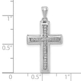 10k White Gold Cross Pendant with Round Cut Diamonds, Bold Religious Jewelry for Men and Women