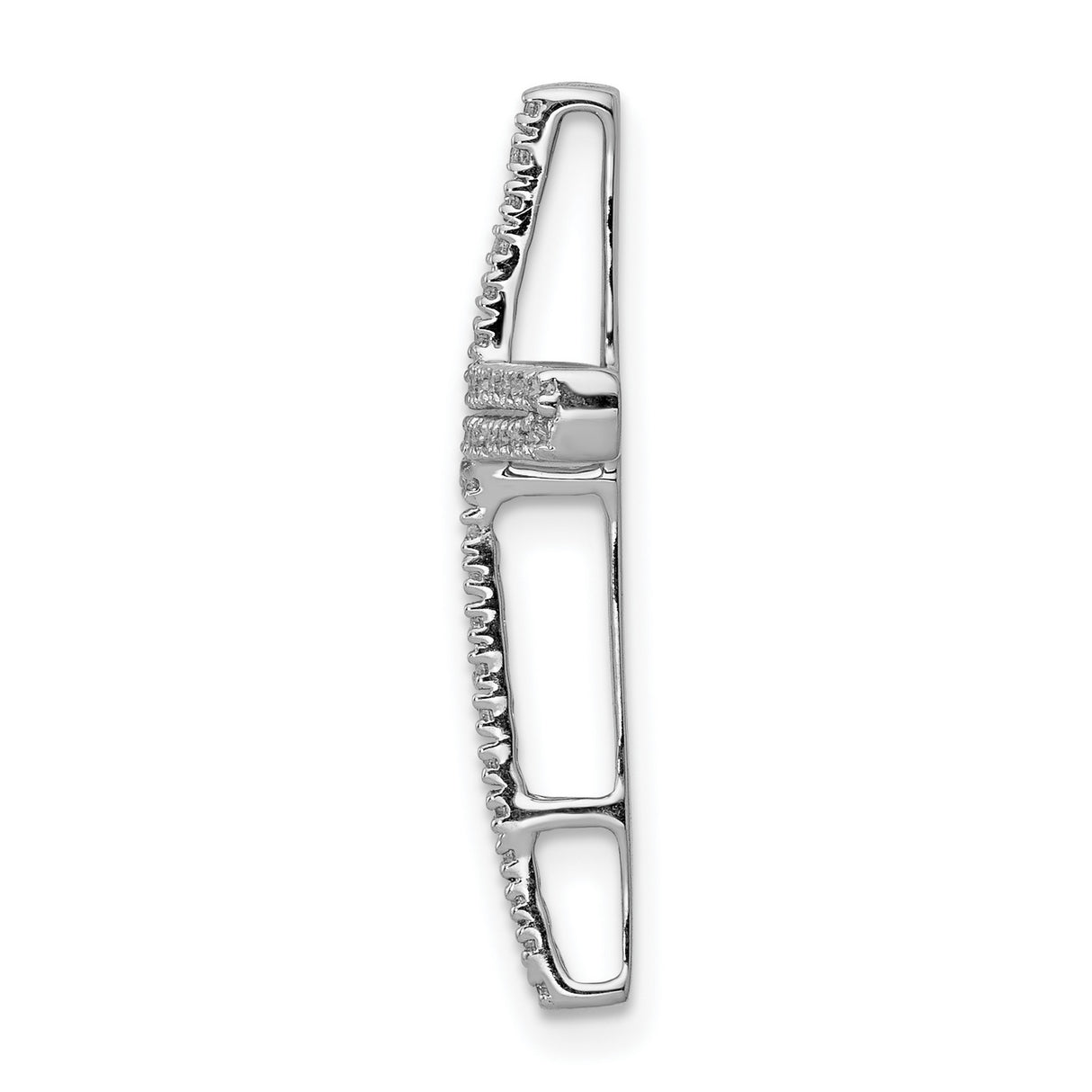 1/4ct Diamond Cross Chain Slide Charm Pendant in Real 14k White Gold