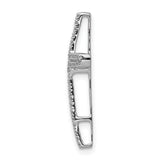 1/4ct Diamond Cross Chain Slide Charm Pendant in Real 14k White Gold