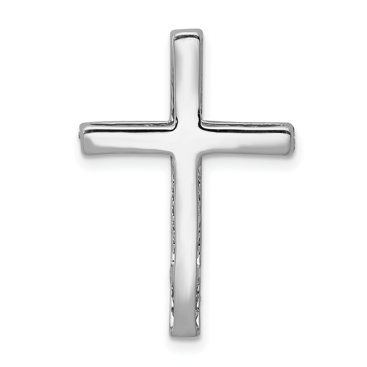 1/4ct Diamond Cross Chain Slide Charm Pendant in Real 14k White Gold