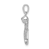 Diamond Infinity Angel Charm Pendant in Real 14k White Gold