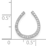 14k White Gold Horseshoe Pendant with Pavé Cubic Zirconia, Western Style Charm