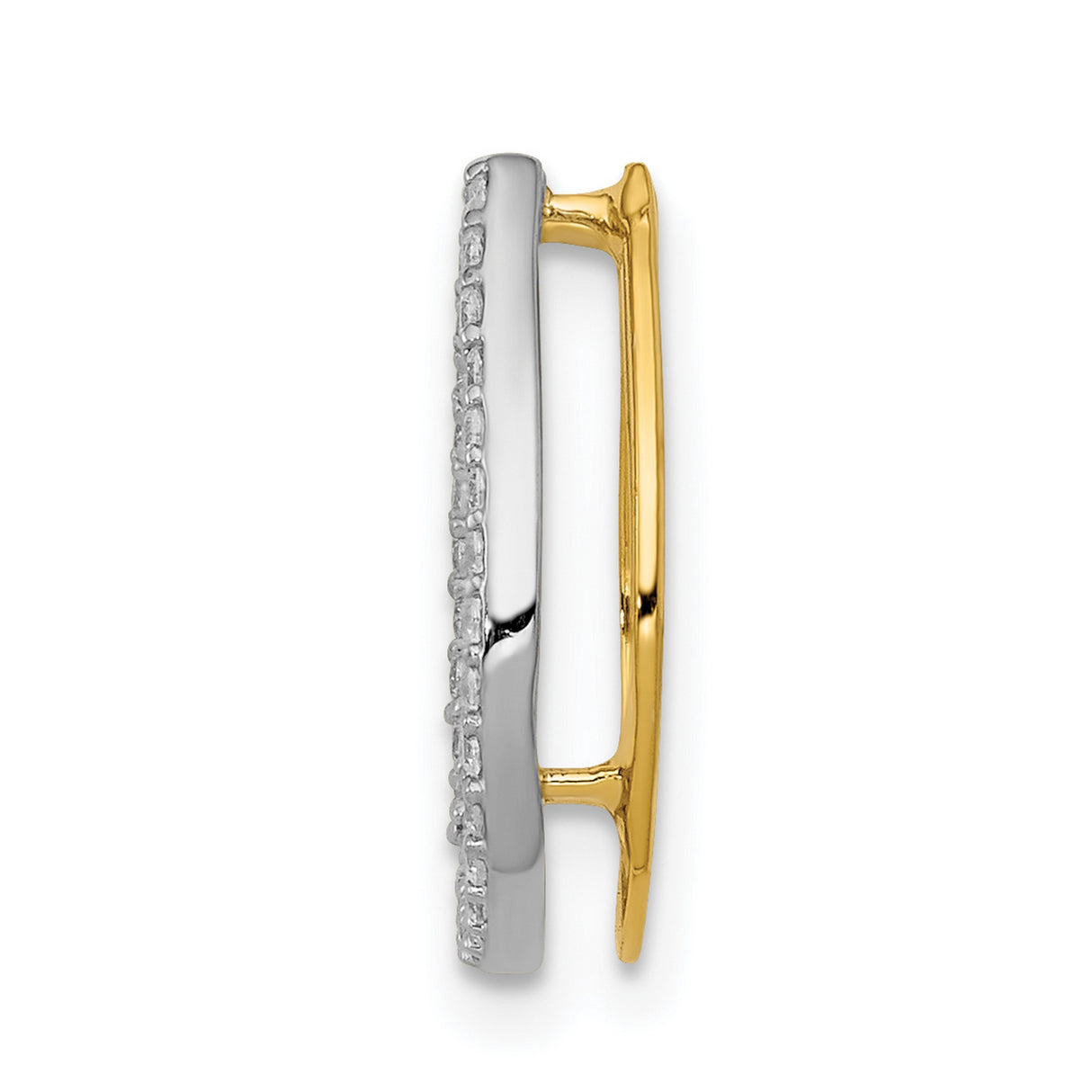 14k Yellow Gold Horseshoe Pendant with Cubic Zirconia, Lucky Charm Jewelry for Women