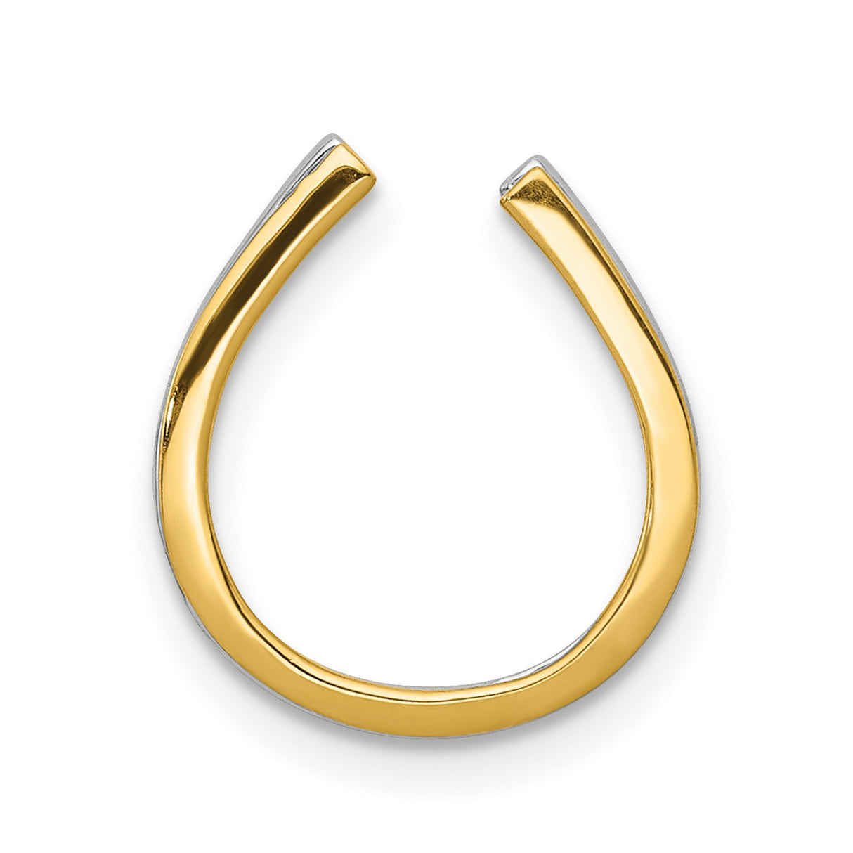 14k Yellow Gold Horseshoe Pendant with Cubic Zirconia, Lucky Charm Jewelry for Women