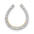 14k Yellow Gold Horseshoe Pendant with Cubic Zirconia, Lucky Charm Jewelry for Women